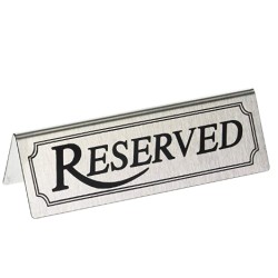 Επιτραπέζιο σταντ σήμανσης RESERVE INOX με διαστάσεις 10x4hcm
