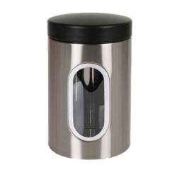 Δοχείο INOX με μαύρο καπάκι διαστάσεων 13x21hcm