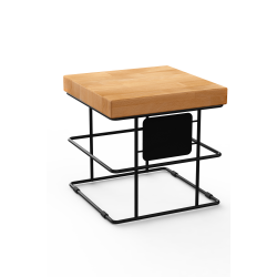 Κολώνα μπουφέ σύστημα Netto με βάση μαύρη μεταλλική και φυσική οξιά διαστάσεων 22x21x20cm