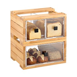 Συρταριέρα ψωμιού 1 θέσης Vario μασίφ ξύλο στοιβαζόμενη διαστάσεων 38x30x22cm