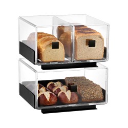 Συρταριέρα ψωμιού 1 θέσης Norma μαύρο μέταλλο στοιβαζόμενη διαστάσεων 35x30x20cm