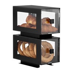 Διπλή συρταριέρα Atrax για είδη αρτοποιίας με μαύρο μέταλλο στοιβαζόμενη διαστάσεων 17x30x40cm Διπλή συρταριέρα Atrax για είδη αρτοποιίας με μαύρο μέταλλο στοιβαζόμενη διαστάσεων 17x30x40cm