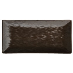 Πιατέλα παραλληλόγραμμη διαστάσεων 30x15cm σε χρώμα καφέ - ματ