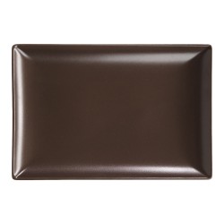 Πιατέλα παραλληλόγραμμη διαστάσεων 30x15cm σε χρώμα καφέ - ματ