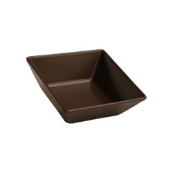 Μπωλ τετράγωνο πορσελάνης διαστάσεων 13x13cm σε χρώμα καφέ - ματ