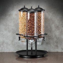 Διανεμητής δημητριακών Classix Trinity χωρητικότητας 3 x 6lt σε χρώμα μαύρο διαμέτρου 38cm