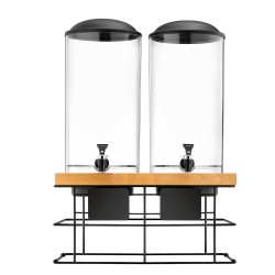 Διανεμητής χυμού Netto χωρητικότητας 2 x 7lt με βάση μαύρη μεταλλική με φυσική οξιά διαστάσεων 22x45x60cm