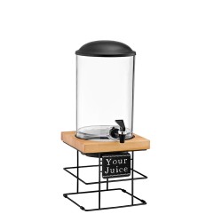 Διανεμητής χυμών Netto χωρητικότητας 5lt με βάση μαύρη μεταλλική με φυσική οξιά διαστάσεων 22x22x50cm