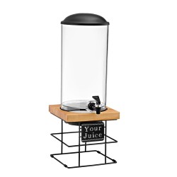 Διανεμητής χυμού Netto χωρητικότητας 7lt με βάση μαύρη μεταλλική με φυσική οξιά διαστάσεων 22x22x60cm