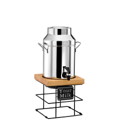 Διανεμητής γάλακτος Netto χωρητικότητας 5lt με βάση μαύρη μεταλλική με φυσική οξιά διαστάσεων 22x22x50cm