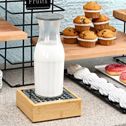 Βάση ποτηριού και φιαλών με Inox σχάρα αποστράγγισης διαστάσεων 16x16x5,5cm