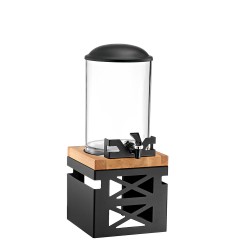 Διανεμητές χυμών Atrax χωρητικότητας 5lt με βάση σε χρώμα μαύρο μέταλλο φυσική οξιά διαστάσεων 22x22x50cm