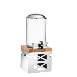 Διανεμητής χυμών Atrax χωρητικότητας 5lt με βάση ανοξείδωτη και ξύλο σε χρώμα φυσική οξιά διαστάσεων 22x22x50cm