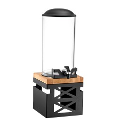 Διανεμητές χυμών Atrax χωρητικότητας 7lt με βάση σε χρώμα μαύρο μέταλλο φυσική οξιά διαστάσεων 22x22x60cm