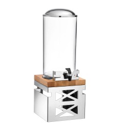 Διανεμητής χυμών Atrax χωρητικότητας 7lt με βάση ανοξείδωτη και ξύλο σε χρώμα φυσική οξιά διαστάσεων 22x22x60cm