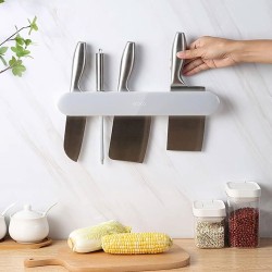 Κρεμάστρα κουζίνας E2027 με 7 γάντζους 3.8x6x30cm σε χρώμα γκρι ECOCO