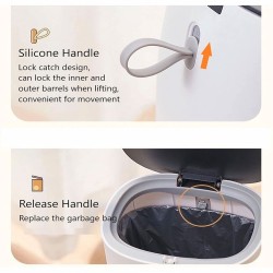 Μίνι κάδος απορριμμάτων ECOCO με σακούλες, επιτραπέζιος χωρητικότητας 1.5lt λευκός