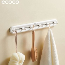 Κρεμάστρα μπάνιου/κουζίνας ECOCO με 6 γάντζους διαστάσεων 3.8x5x40cm λευκή