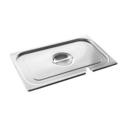 Καπάκι με εγκοπή δοχείου γαστρονομίας ανοξείδωτο 18/10 GN1/4 (26.5x16.2cm) FUECO