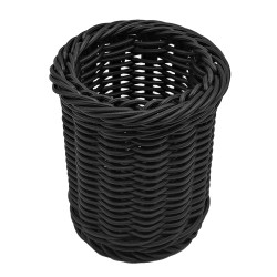 Καλαθάκι Polyrattan σε χρώμα μαύρο για μαχαιροπίρουνα κυλινδρικό διαστάσεων 12x14cm Καλαθάκι Polyrattan σε χρώμα μαύρο για μαχαιροπίρουνα κυλινδρικό διαστάσεων 12x14cm