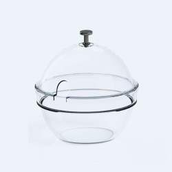 Γυάλινο μπωλ μπουφέ διαμέτρου 14cm χωρητικότητας 0,5lt στοιβαζόμενο με κάλυμμα
