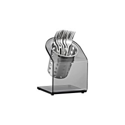 Buffet Stand για μαχαιροπίρουνα 1 θέσης με βάση από παχύ Plexiglass φυμέ 14x15x12cm Buffet Stand για μαχαιροπίρουνα 1 θέσης με βάση από παχύ Plexiglass φυμέ 14x15x12cm