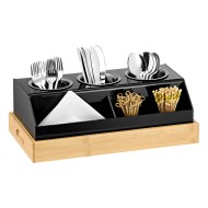 Organizer για μαχαιροπίρουνα 5 θέσεων με βάση Bamboo διαστάσεων 44x24x15cm Organizer για μαχαιροπίρουνα 5 θέσεων με βάση Bamboo διαστάσεων 44x24x15cm