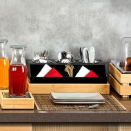 Organizer για μαχαιροπίρουνα 5 θέσεων με βάση Bamboo διαστάσεων 44x24x15cm Organizer για μαχαιροπίρουνα 5 θέσεων με βάση Bamboo διαστάσεων 44x24x15cm