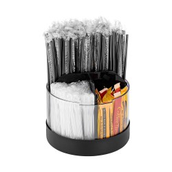 Organizer για μαχαιροπίρουνα διαμέτρου 15cm 3 θέσεων με μαύρη βάση Y:10cm Organizer για μαχαιροπίρουνα διαμέτρου 15cm 3 θέσεων με μαύρη βάση Y:10cm