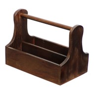 Ξύλινη θήκη για αλατοπίπερο 4 θέσεων χρώματος σκούρο καφέ