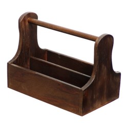 Ξύλινη θήκη για αλατοπίπερο 4 θέσεων χρώματος σκούρο καφέ