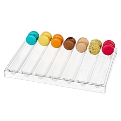Δίσκος Macaron 7 θέσεων Plexiglass σε χρώμα λευκό για 70 macaron