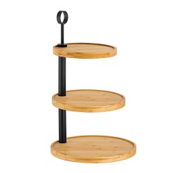 Εταζέρα 3 επιπέδων Bamboo με δίσκους που περιστρέφονται διαμέτρου 30cm