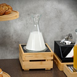Ψυχόμενη βάση μπουφέ για φιάλες και κανάτες ξύλο ακακία  διαστάσεων 22x22xY12cm