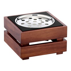 Ψυχόμενη βάση μπουφέ για φιάλες και κανάτες ξύλο ακακία  διαστάσεων 22x22xY12cm