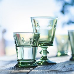 Μοντέρνο ποτήρι κρασιού κοντό πράσινο 185ml Φ7,7x9,5cm σε ξεχωριστό σχέδιο με μέλισσες σειρά Bee LA ROCHERE