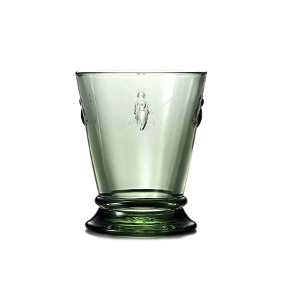 Μοντέρνο ποτήρι κρασιού κοντό πράσινο 185ml Φ7,7x9,5cm σε ξεχωριστό σχέδιο με μέλισσες σειρά Bee LA ROCHERE