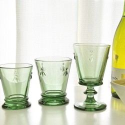Ποτήρι ουίσκι σε πράσινο χρώμα 260ml Φ8,4x10,3cm σε ξεχωριστό σχέδιο με μέλισσες σειρά Bee LA ROCHERE