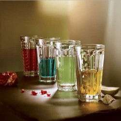 Σετ ποτηριών νερού σε τέσσερα διαφορετικά σχέδια με σκάλισμα χωρητικότητας 340ml Φ8,4x14,5cm σειρά Saga LA ROCHERE