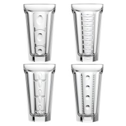 Σετ ποτηριών νερού σε τέσσερα διαφορετικά σχέδια με σκάλισμα χωρητικότητας 340ml Φ8,4x14,5cm σειρά Saga LA ROCHERE