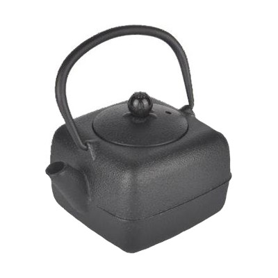 Τσαγιέρα από μαντέμι χωρητικότητας 0,300L σειρά Teapot 403736 σε μαύρο χρώμα και τετράγωνο σχέδιο