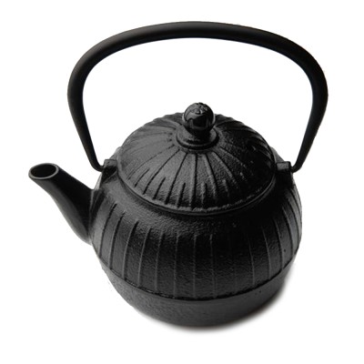 Τσαγιέρα μαντεμένια χωρητικότητας 500ml σε μαύρο χρώμα σειρά Teapot 403774 στρογγυλή με σχέδιο