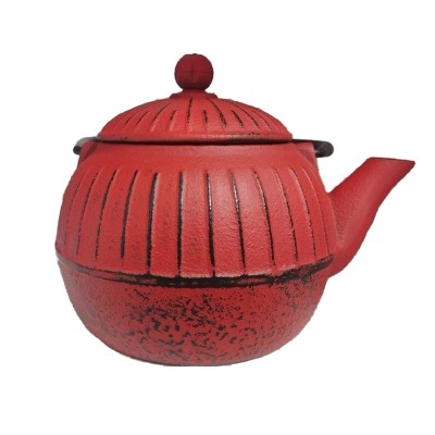 Τσαγιέρα μαντεμένια σε κόκκινο χρώμα σειρά Teapot 403781 χωρητικότητας 500ml σε στρογγυλό σχέδιο