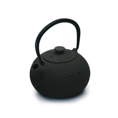 Στρογγυλή τσαγιέρα μαντεμένια σε μαύρο χρώμα και απλό σχέδιο χωρητικότητας 400ml σειρά Teapot 403100