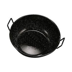 Σκεύος Wok βαθύ C/ASAS ES συμβατό με όλες τις εστίες, από σίδερο και εμαγιέ επίστρωση Φ18cm IBILI