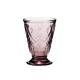 Γυάλινο ποτήρι ουίσκι ή κρασιού με πόδι 200ml περίτεχνο σκαλιστό σε ροζ χρώμα σειρά Lyonnais Φ8x11,3εκ. LA ROCHERE