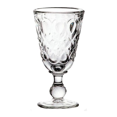 Γυάλινο ποτήρι κρασιού με πόδι 230ml περίτεχνο σκαλιστό διάφανο σειρά Lyonnais Φ8,5x16,5εκ. LA ROCHERE σε συσκευασία 6 τεμαχίων