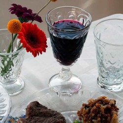 Γυάλινο ποτήρι κρασιού με πόδι 230ml περίτεχνο σκαλιστό διάφανο σειρά Lyonnais Φ8,5x16,5cm LA ROCHERE σε συσκευασία 6 τεμαχίων