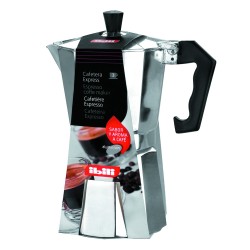 Μπρίκι εσπρέσο ασημένιο αλουμινίου χωρητικότητας 3 φλυτζανιών σειρά Bahia IBILI Μπρίκι εσπρέσο ασημένιο αλουμινίου χωρητικότητας 3 φλυτζανιών σειρά Bahia IBILI