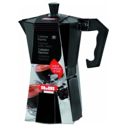 Μπρίκι εσπρέσο μαύρο αλουμινίου χωρητικότητας 3 φλυτζανιών σειρά Bahia Black IBILI Μπρίκι εσπρέσο μαύρο αλουμινίου χωρητικότητας 3 φλυτζανιών σειρά Bahia Black IBILI